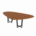 Ver imagem 2 de Mesa de Reunião Orgânica 2,70x1,60m com Pés em Metal e Tampo Bipartido F5 Corporate Marrom/Nogal/Preto
