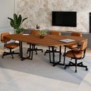 Ver imagem 6 de Mesa de Reunião Orgânica 2,70x1,60m com Pés em Metal e Tampo Bipartido F5 Corporate Marrom/Nogal/Preto
