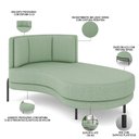 Ver imagem 3 de Sofá Chaise Longue Sala de Estar Living Lucca Direito D02 Linho Verde D-477 - Lyam Decor