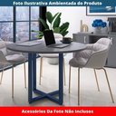 Ver imagem 2 de Mesa de Reunião Redonda P25 Pandin 110 Cm (largura) Tampo Mdp Grafito Pé Aço Tubular Azul Del Rey