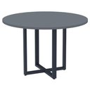 Ver imagem 1 de Mesa de Reunião Redonda P25 Pandin 110 Cm (largura) Tampo Mdp Grafito Pé Aço Tubular Azul Del Rey