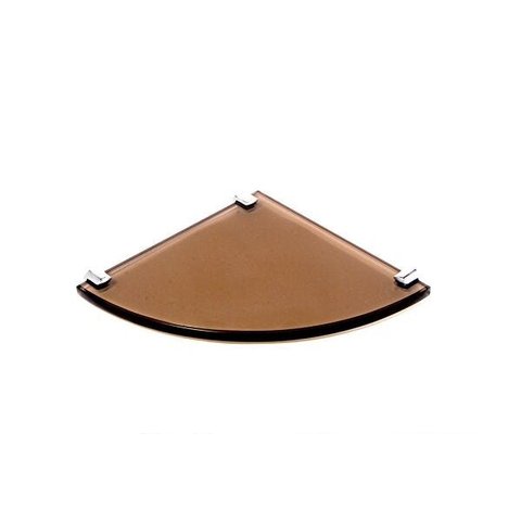 Porta Shampoo de Canto Curvo em Vidro Bronze Lapidado - Aquabox - 20cmx20cmx10mm