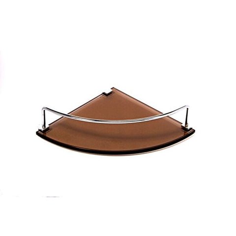 Porta Shampoo de Canto Curvo em Vidro Bronze Lapidado - Aquabox - 20cmx20cmx8mm