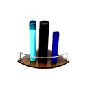 Ver imagem 2 de Porta Shampoo de Canto Curvo em Vidro Bronze Lapidado - Aquabox - 20cmx20cmx8mm