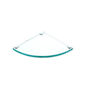 Porta Shampoo de Canto Curvo em Vidro Incolor Lapidado - Aquabox - 20cmx20cmx10mm