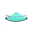 Ver imagem 1 de Porta Shampoo de Canto Curvo em Vidro Verde Lapidado - Aquabox - 20cmx20cmx8mm