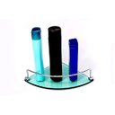 Ver imagem 2 de Porta Shampoo de Canto Curvo em Vidro Verde Lapidado - Aquabox - 20cmx20cmx8mm