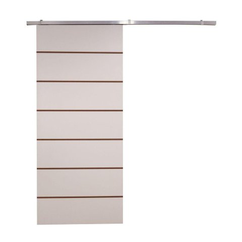 Porta de Correr Branco Prime Frisada Kit Alumínio F09 - 210x110