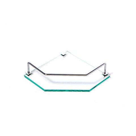 Porta Shampoo de Canto Reto em Vidro Incolor Lapidado - Aquabox - 20cmx20cmx8mm