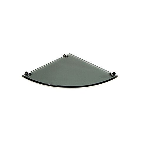 Porta Shampoo de Canto Curvo em Vidro Fumê Lapidado - Aquabox - 25cmx25cmx8mm