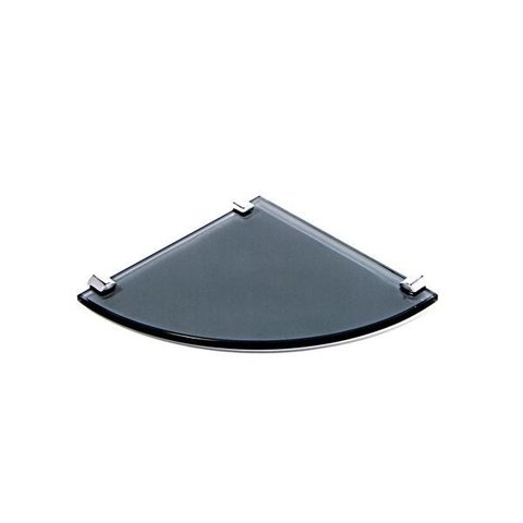 Porta Shampoo de Canto Curvo em Vidro Fumê Lapidado - Aquabox - 20cmx20cmx8mm