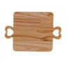 Tabua Retangular de Madeira Pinus 30 Cm com Alça de Coração - 3
