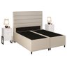 Cabeceira com Base Box Queen 158cm e 2 Mesas de Apoio Hit DIF5 Linho Cru/Corano Bege - Mpozenato - 1