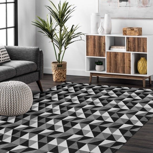 Tapete Dublin para Sala com Antiderrapante 1,32 x 2,00 Preto - 1