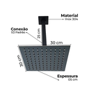 Ver imagem 2 de Ducha Chuveiro de Teto Preto 30x30