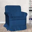 Ver imagem 2 de Poltrona Para Quarto Amamentação Com Balanço Suede Estopar Laura Suede Azul Marinho