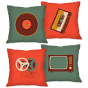 Ver imagem 1 de Kit com 4 Capas para Almofadas Decorativas Mídias Retrô