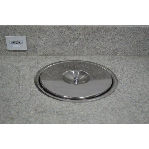 Lixeira Pia Cozinha Embutir No Granito Em Inox Escovado 8lt 25X30 CM
