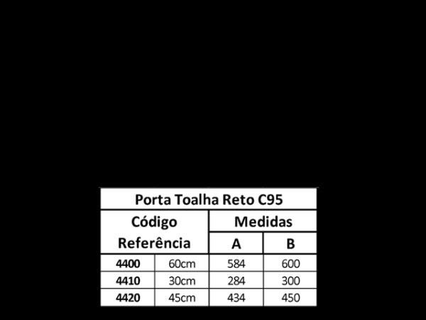 PORTA TOALHA SLIM C-95 4400 - 30 CM - 2