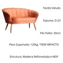 Ver imagem 4 de Namoradeira Poltrona Decorativa Pétala Pé Palito Veludo Terracota - Fm