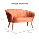 Ver imagem 5 de Namoradeira Poltrona Decorativa Pétala Pé Palito Veludo Terracota - Fm