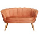 Ver imagem 2 de Namoradeira Poltrona Decorativa Pétala Pé Palito Veludo Terracota - Fm