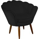 Ver imagem 1 de Poltrona Decorativa Pétala Pés Palito Suede Preto