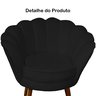 Poltrona Decorativa Pétala Pés Palito Suede Preto - 3