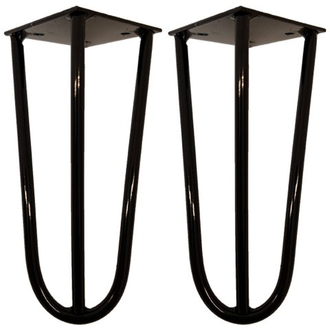 Kit 02 Pés de Ferro Aço Hairpin Legs 15 Cm Preto A01 Sofá Móveis Mesa - Inoviza