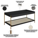 Ver imagem 6 de Conjunto Mesa de Centro e Mesa Lateral para Sala Industrial Indy A03 Nero Dourado