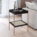 Ver imagem 4 de Conjunto Mesa de Centro e Mesa Lateral para Sala Industrial Indy A03 Nero Dourado