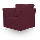 Ver imagem 2 de Poltrona Decorativa para Quarta, Sala e Escritorio Lisboa Suede Bordo- Modena Decor