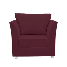 Poltrona Decorativa para Quarta, Sala e Escritorio Lisboa Suede Bordo- Modena Decor - 4