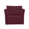 Poltrona Decorativa para Quarta, Sala e Escritorio Lisboa Suede Bordo- Modena Decor - 4