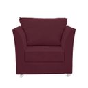 Ver imagem 4 de Poltrona Decorativa para Quarta, Sala e Escritorio Lisboa Suede Bordo- Modena Decor