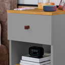 Ver imagem 3 de Mesa De Cabeceira Mudo Box Quarto Cama Naty Cinza Nature