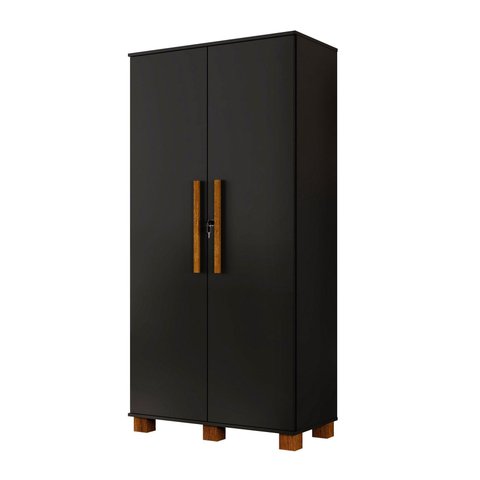 Armário Multiuso 100% Mdf 2 Portas C/ Chave Dream Preto
