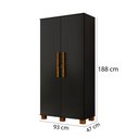 Ver imagem 4 de Armário Multiuso 100% Mdf 2 Portas C/ Chave Dream Preto