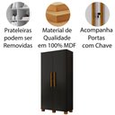 Ver imagem 2 de Armário Multiuso 100% Mdf 2 Portas C/ Chave Dream Preto