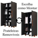 Ver imagem 3 de Armário Multiuso 100% Mdf 2 Portas C/ Chave Dream Preto