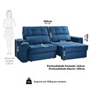 Ver imagem 4 de Sofá Retrátil e Reclinável 3 Lugares Bipartido com Porta Copos 250cm Cobán Yescasa