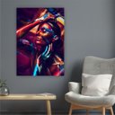 Ver imagem 1 de Quadro 100x70cm Mulher Abstrato Colorida Canvas