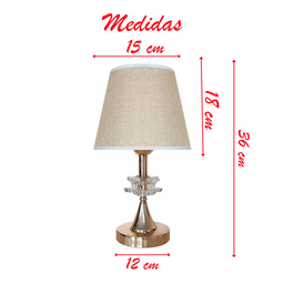Abajur Luminária Dourada De Mesa 15x36cm Bivolt 110/220v - 2