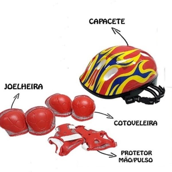 Kit Proteção Infantil Bike Skate Patins Capacete Joelheira e Cotoveleira Menina Menino - 2