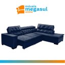 Ver imagem 2 de Sofá 5 Lugares Canto Retrátil Reclinável Chaise e 2,80 X 2,20 M Sttilo Azul- Megasul