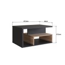 Ver imagem 2 de Mesa de Centro Emovell B92 Preto Montana MDP com Nicho e Tampo 25 mm