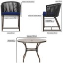 Ver imagem 2 de Mesa com 4 Cadeiras de Jantar Roma 100cm e Noronha em Aluminío Fendi Corda Nautica Estofado 10 Trama