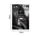 Ver imagem 3 de Quadro 90x60cm Mulher Mão Boca Prata Canvas