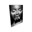 Ver imagem 2 de Quadro 90x60cm Mulher Borboleta Boca Prata Canvas