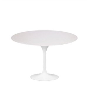 Mesa de Jantar Saarinen Tulipa Redonda - 80 Cm - Laca Acetinada Branca